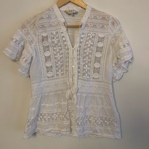 Sea New York chic lace detailed blouse button down
